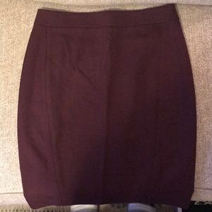 Burgundy pencil skirt